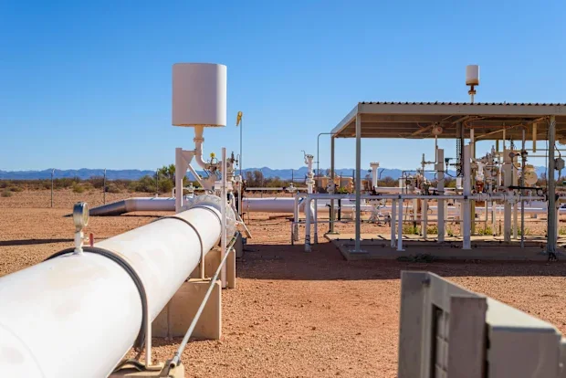 Pipeline metering station on an outback site